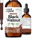 Wild " Organic Black Walnut Tincture - Cleanse Detox with Black Walnut Hull Extract - Herbal supplement for Gut Detox Cleanse and Digestive Well-Being - Vegan, Sugar " Alcohol-Free - 2 fl oz