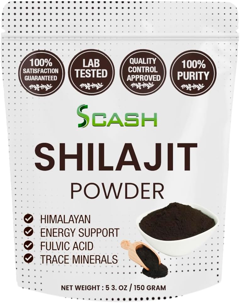 scash 600 Servings Shilajit Dry Extract Supplement Powder, 5.3 Ounce /150g, Shilajit Pure Himalayan Mineral Fulvic Acid, Fulvic Minerals Compound for Energy Supplement
