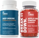 Tobias Deep Immune Probiotikoak eta Prebiotikoak eta Apple Cider Vinegar Gummies doktoreak digestio-osasuna, Gut Immune funtzioa, Cleanse & Detox gizon eta emakumeentzat 4.4. Billion CFU eta Ama
