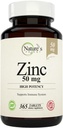 Potente da natureza 50 mg de zinco, Imune Supplement - alta potência para máxima saúde imune e antioxidante - feito nos EUA a partir de óxido natural de zinco - 365 comprimidos (1 ano de fornecimento)
