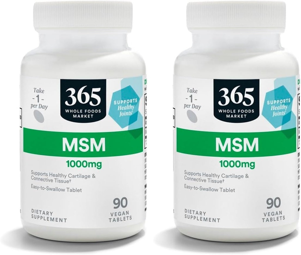 365 med hele matmarkedet, MSM 1000Mg, 90 tabletter (pakke med 2)