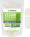 XPRS Nutra kích cỡ 3 Capsules - 100 Bá tước Clean Vegan Capsulesles - Vegetarian Pills - DIY Mable Capsule - Vegie Pill Caps