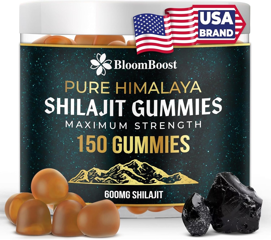Shilajit dla mężczyzn i kobiet - Shilajit Gummies - Shilajit Pure Himalayan 124; 600mg Shilajit, 150 Gummies (75 Sług)