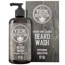 Bådvask Shampoo w / Argan & Jojoba Oliils - Softens & Stronthens - Naturlig pebermynte og Eucalyptus Duft - Beard Shampoo w / Beard Oil (17 oz Shampoo)