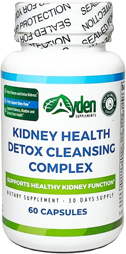 Kidney Health Detox Cleansing Complex - 1,110 mg, Supports Kidneys, Bladder, Urinary Tract, Herbal, 21 Ingredients, Cranberry 400 mg, Astragalus 200 mg, Horsetail, Gravel Root, Uva Ursi, 60 Capsules