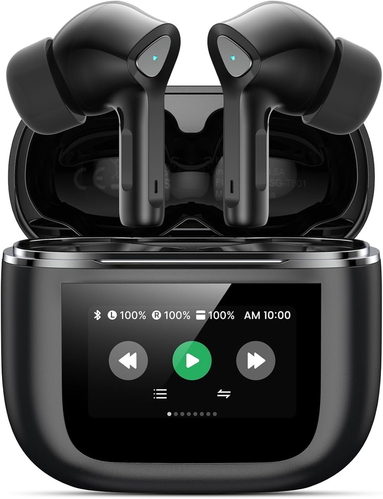 Wireless Earbuds Bluetooth 5.3 Headphones 50H Playtime Deep Bass Stereo Ear Buds with Mic IPX7 Waterproof Comfort Lightweight in Ear Earphones for Pad Android/iOS Phones Gifts for Women Men