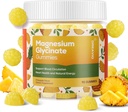 Magnesium Glycinate Gummies 400mg w/Ashwagandha gehigarria - Sugar Free Zinc Magnesium Glycinate Supplement Ashwagandha Gummies Helduentzako Pineapple Flavor