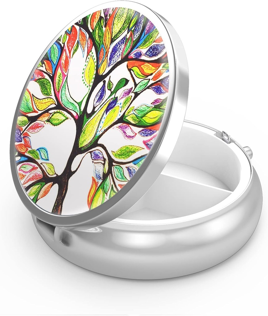 Pill Box 3 Küçük Pill Vakasını Karşılaştırmak, Pocket veya Purse Pill Organize Pill Konteynerleri Vitaminler, İlaçlar, Balık Yağı ve Supplements (Tree of Life)