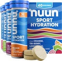 Nuun Sport Electrolyte Tablets with Magnesium, Calcium, Potassium, Chloride " Sodium, Gluten Free " Vegan, Mixed Flavors, 4 Pack (40 Servings Total)