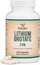 Lithium Orotate 5 mg Elemental Lithium for Cognition and Brain Health, 210 Kapsle (Třetí strana testováno, Vegan Safe, Non- GMO) od Double Wood Supplementary