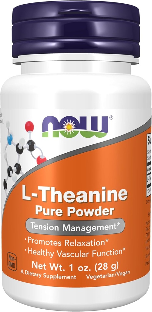 Ara menjars suplementaris, Powder L-Theanine Power, director de tensió *, Amin àcid, 1-Ounce