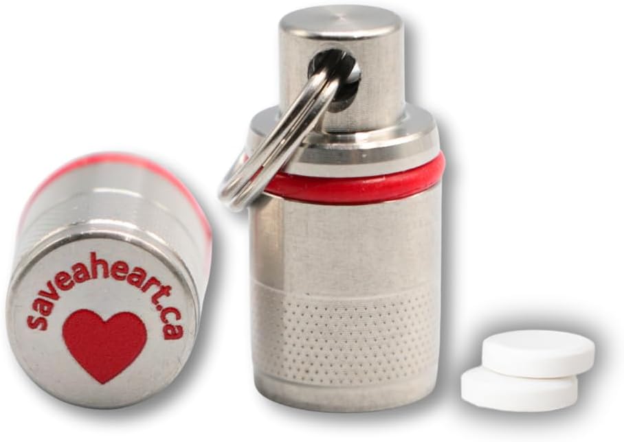 Pill Case Keychain - Kontainer tahan air kecil untuk Tablet Aspirin - Fixing Grade Stainless Steel Pill Fob - Portable Emergency Medical Holder (2 - Pack)