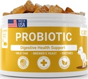 Probiotika för hundar - Support Gut & Digestive Health, Immune Support - All Nautral Prebiotika, Fiber, Enzymes for Gut Flora - Diarrhea & Bowel Support - Bacon Flavor, 120 Chews, av Lollitin