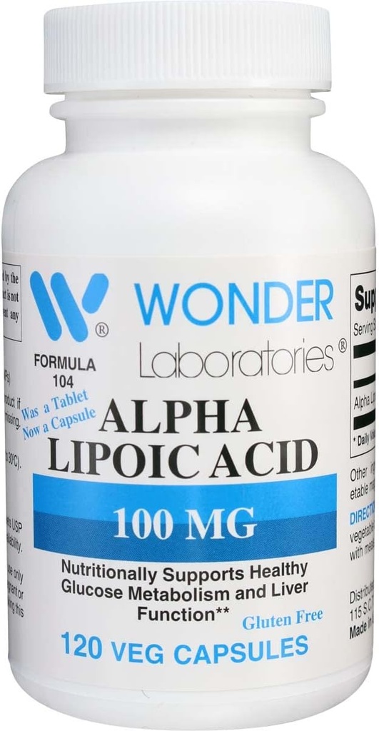 Wonder Labs Alpha Lipoic Acid 100 mg, 120 Veg kapsler