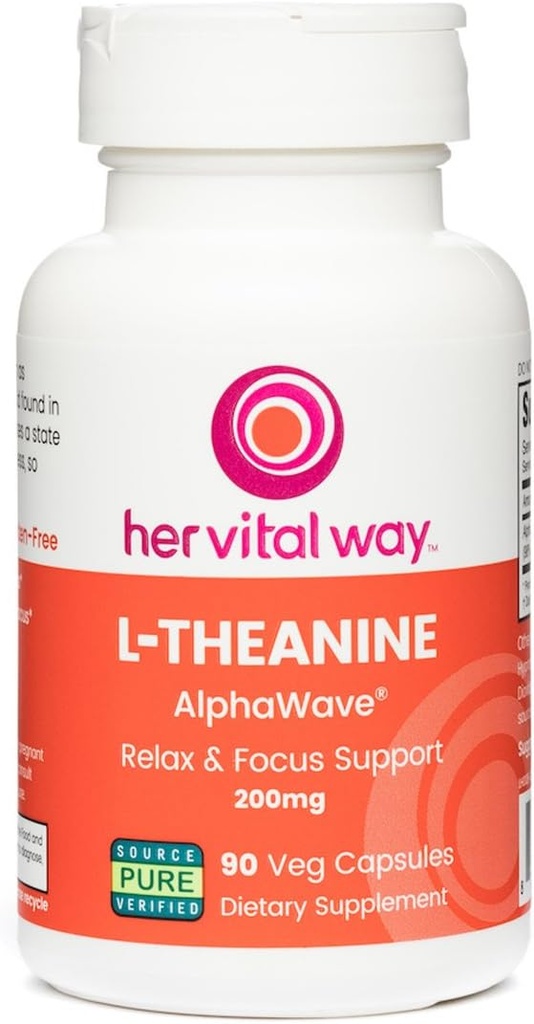 L- Theanin, Extra síla 200mg Relax & Focus Podpora, s AlphaWave