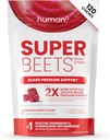 HumanN SuperBeets Heart Chews, Typpioksidin ja veren paineen tuki, Grape Seed Extract & non-GMO Beet Root Powder Energy, Pomegranaattimarjamaku, 120 Count