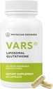 Physician עיצב VARS Liposomal Glutathione קפסולות - פטנט על Antioxidant נוזל דיאטה תוספת, Anti-Aging, Detoxification, Fortify Immune System, Energy Management Skin Brighting, 60 ספירה