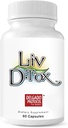 Liv D-Tox - 60 Cápsulas - Suplemento de saúde de desintoxicação hepática e limpeza do suporte, com extrato de raiz açafrão, Thristle de leite e aspargos