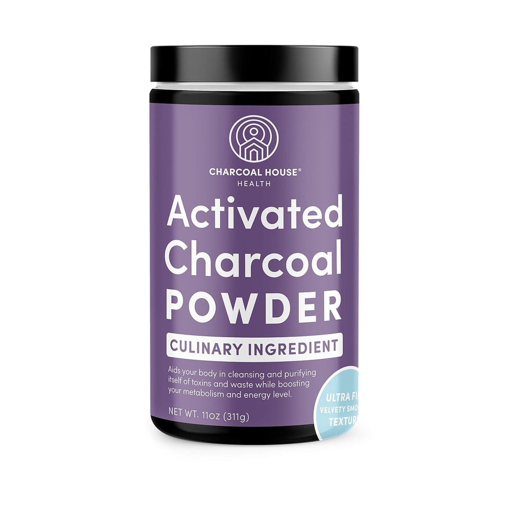 ULTRA FINE Coconut Activated Charcoal Powder - Culinary and Cosmetic Applications, Velvety Smooth Texture for Smoothies, Ice Creams, Pastries, Soaps, Ultra Fine for a Soft Finish, No Grit!