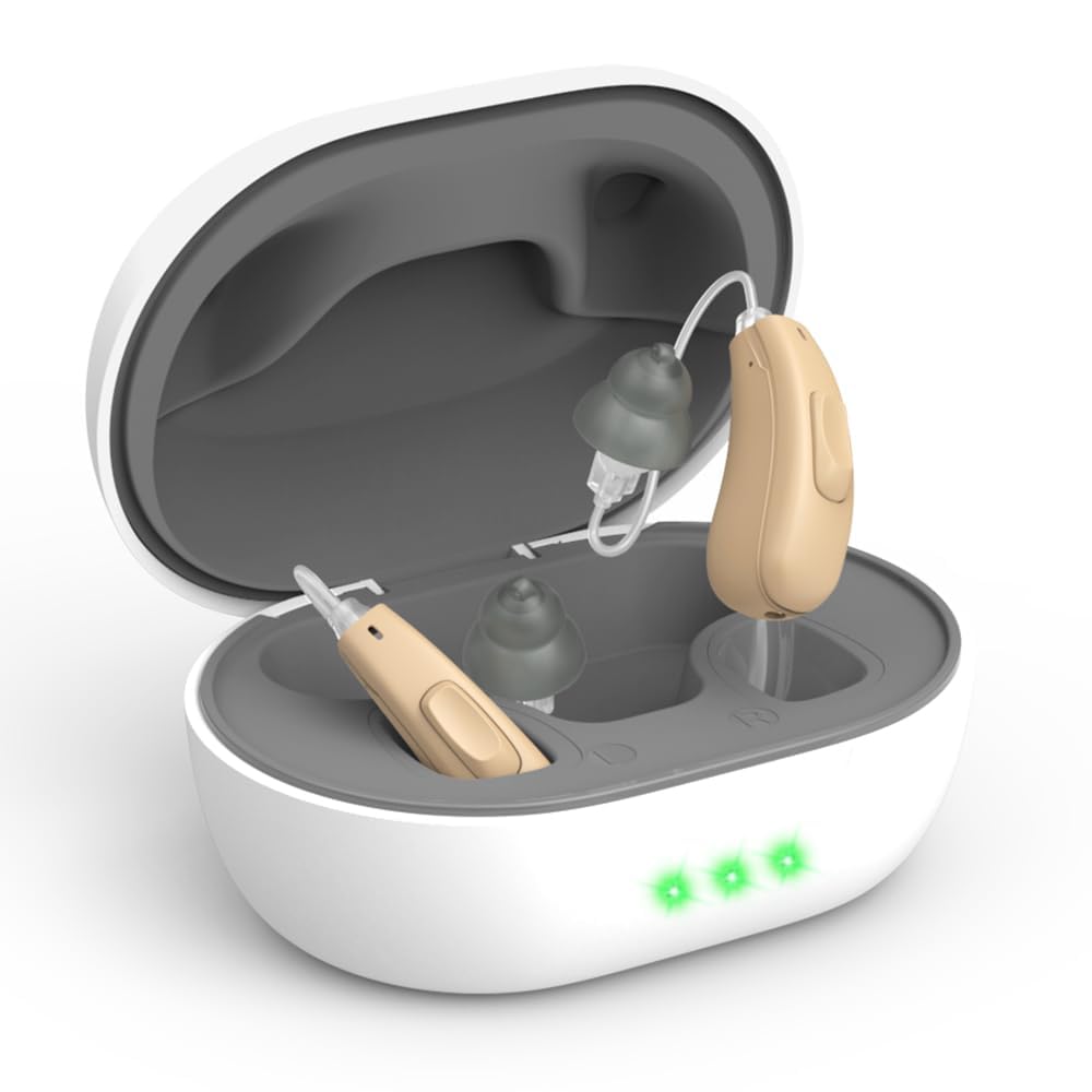 Hearing Aids for Senior, Not Amplifier Rechargable Hearing Aid with Noise Cancelling Lighlavy with 16- Channel Digital Technology, OTC