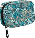 Fustylad Beautiful Vintage Paisley Pill Organizer Travel Portable Zipper Cloth Bag for Holding Weekly Добавки Витамини и рибни масла