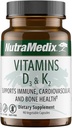 NutraMedix Vitamin D3 and K2 Immune Support supplement for Women " Men - Help Support Heart Health - Can assist with Calcium Metabolism (90 Capsules)