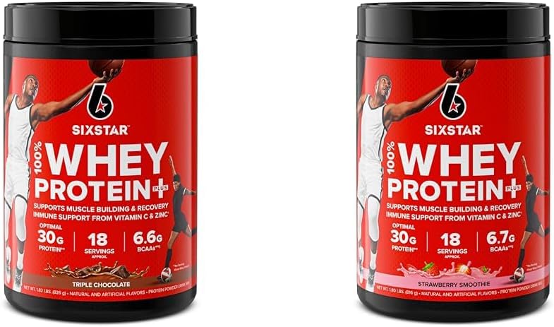 Six Star Elite Series 100% Whey Protein Plus Triple Chocolate 1.8lbs US & Elite Series 100% Whey Protein Plus Jahodová Smoothie 1.8lbs US
