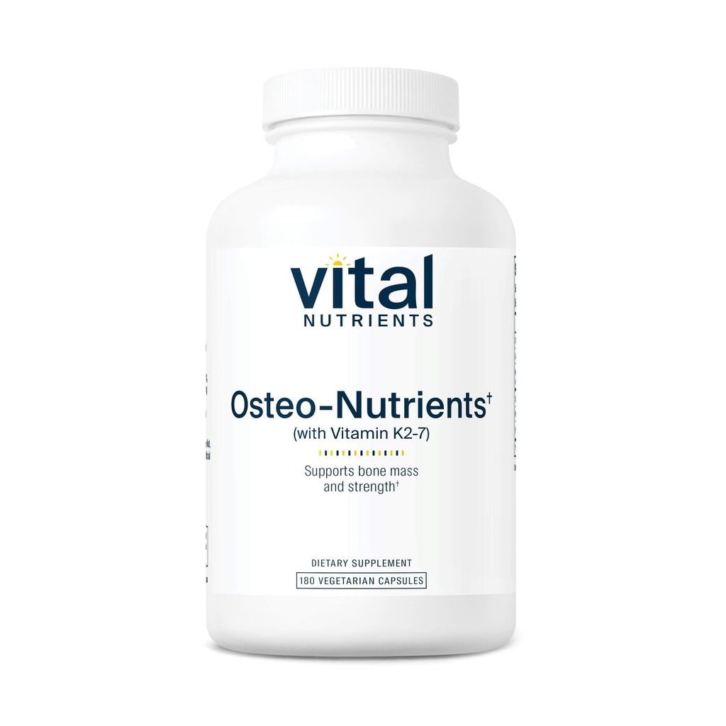 Vital Nutrients Osteo-Nutrients - Vitamin K2 + D3, Calcium, and Magnesium for Bone & Heart Support* - Vegetarian Supplement - Gluten, Dairy, Soy Free - 180 Capsules