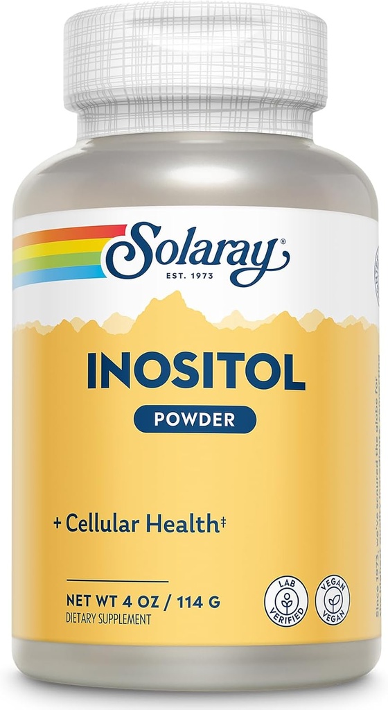 SOLARAY Pure Inositol Powder - celična zdravstvena podpora - Vegan, laboratorij Preverjeni - 163 Servings, 4 OZ (4oz, 162 Serv.)