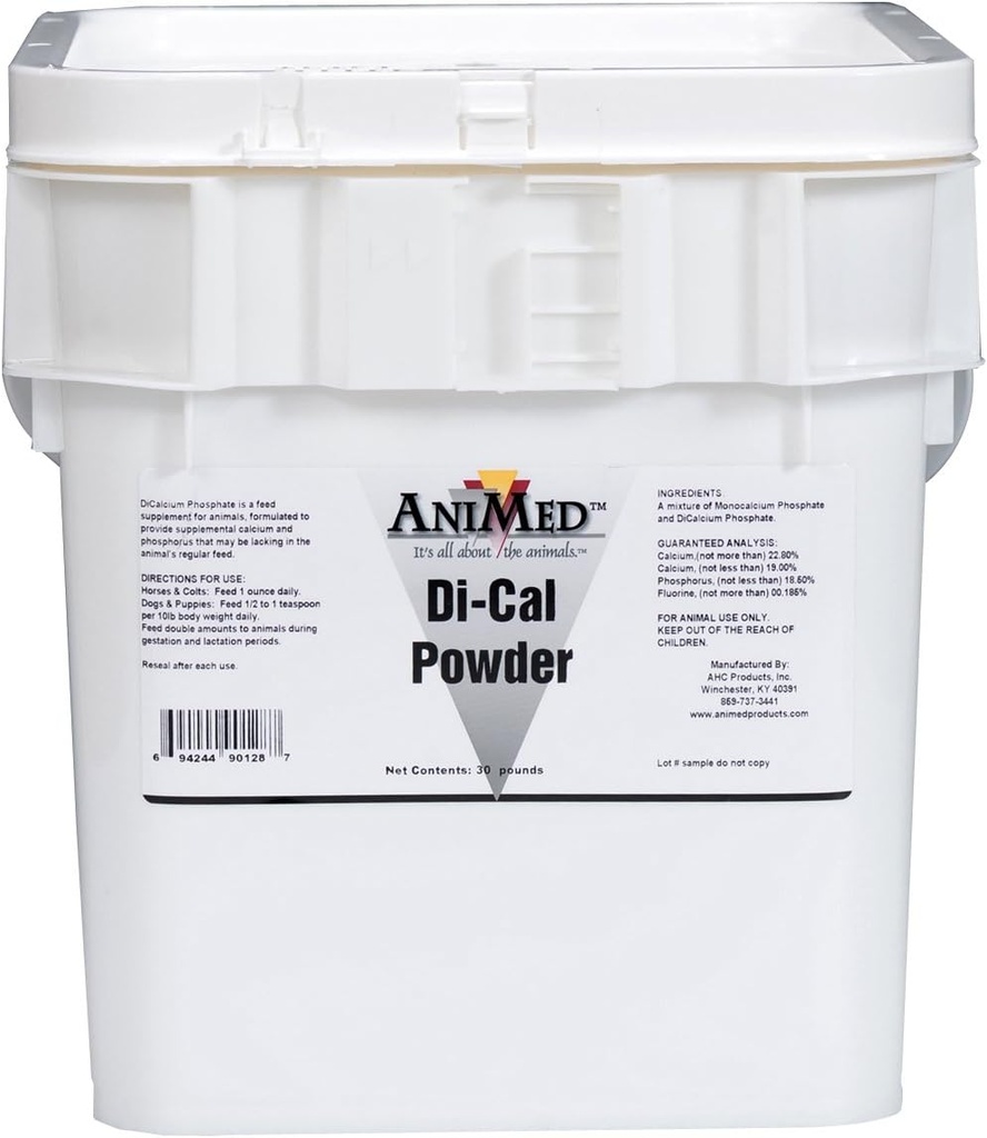 AniMed Di-Cal Powder supplemental Calcium and Phosphorus for Horses, 30-Pound