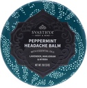Svasthya Body & Mind Peppermint Headache Balm by Svasthya - Instant & Lasting Sinus, Migrene & Stress Headache Relief, Has Peppermint, Lavender, Marjoram, Myrrh - 100% Natural, Made in the USA, 2 oz