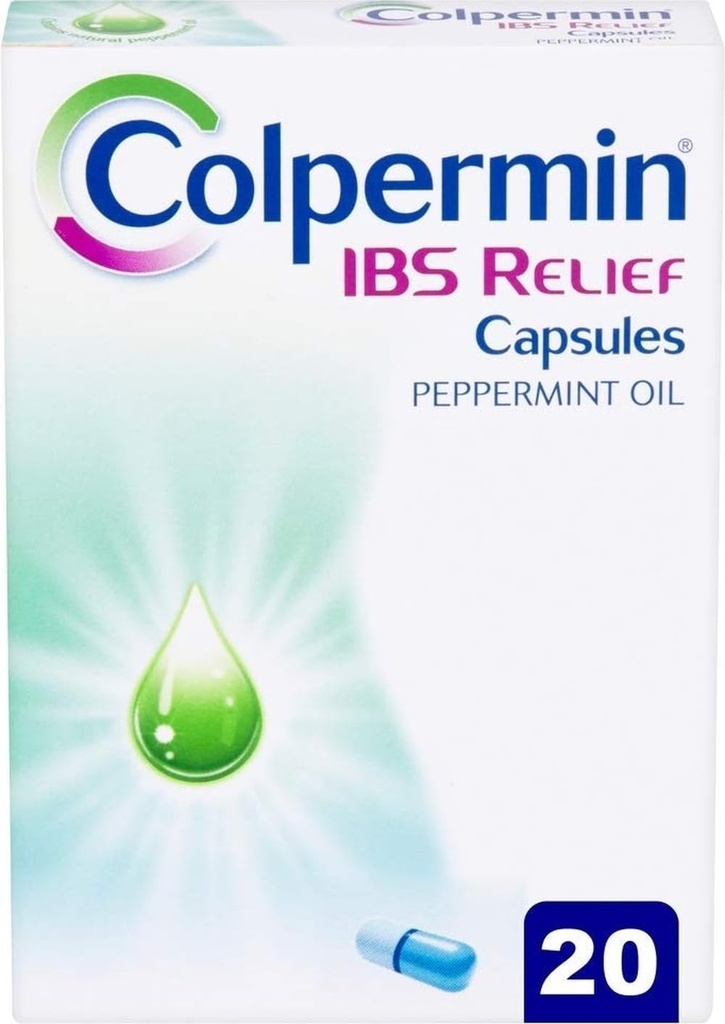Colpermin Peppermint Oil Capsules 20 Capsules for Irritable Bowel Syndrome