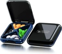 Black 4-Kopartments Ūdensnecaurlaidīgs Pill Box organizators - Travel Portable Medicine Box, BPA bezmaksas Pill Konteiners vitamīniem, zivju eļļas, papildinājumi