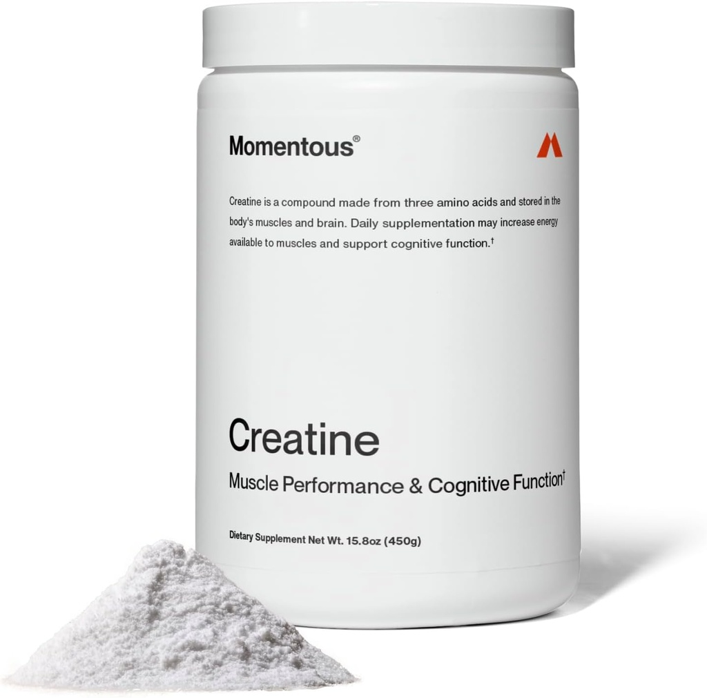 Momentous Creatiini Monohydraatti Powder - Creapure Creatiini Powder - Tukee Strength, Lean Lihas, & Recovery miesten ja naisten - NSF Certified for Sport - 5 g per tarjoilu - 90 tarjoilut