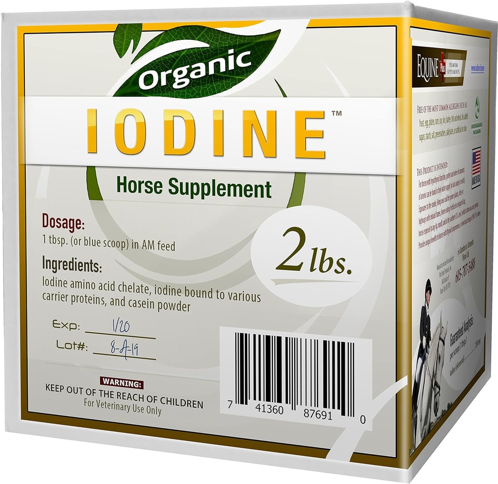 Biologische jodium 2 lbs. - Voedingssupplement voor paarden, dieren - w/18 Aminozuren