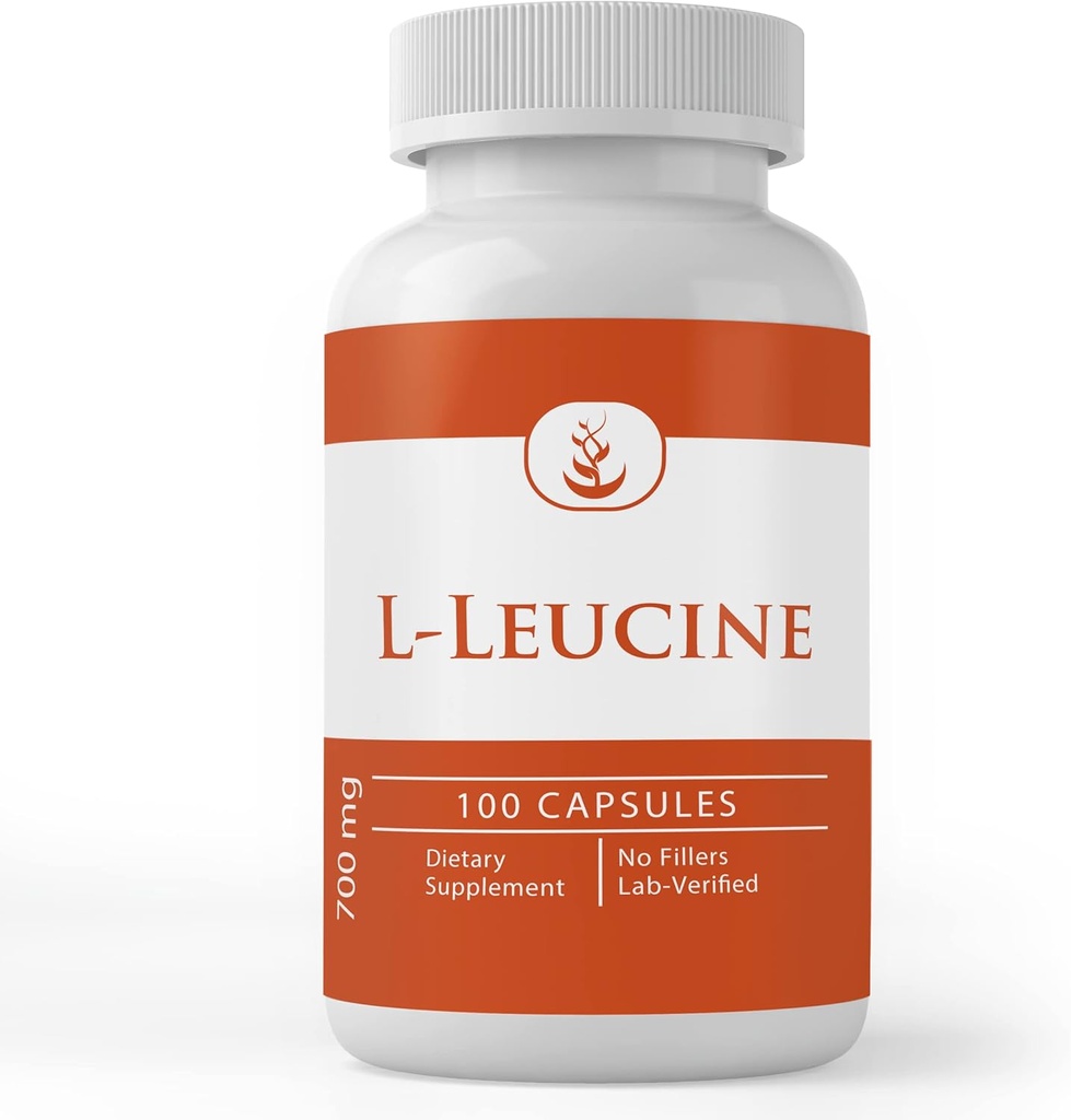 INGRÉDIENTS ORIGINAL DE PURE L-Leucine, (100 Capsules) Toujours Pure, Pas d'additifs ou de remplissage, Lab Vérifié