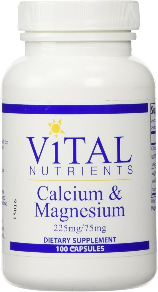 Nutrienti vitali Vitamine de calciu magneziu, 225mg/75mg, 100 Conte