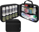Ətraflı Pill Bottle Organizer, Tibb Çanta, Resurslar üçün Carrier, Vitaminlər və Tibbi Məhsullar - Travel Medicine Organizer və Elastik Bands ilə Storage Med Bag - Black (Without Lock)