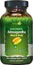 Irwin Naturals Extra Putere Ashwagandha Minte & corp Adaptogen Herbs Suportă răspuns la stres, Mood, Mental & Performanță fizică cu Cordyceps, Turmeric, BioPerine & More - 60 Softgels lichid