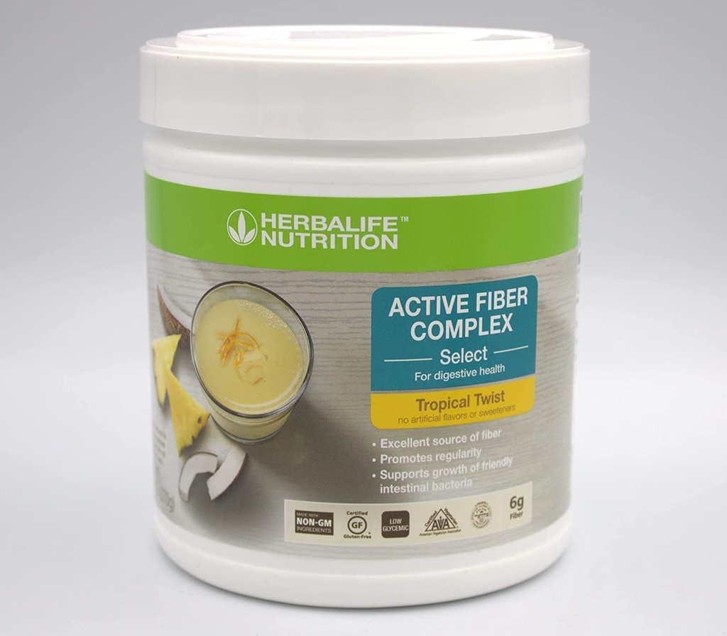 허브ifeHERBALIFE Active Fiber Complex Select: 다이제스트 건강에 대 한 열대 트위스트 270g, 인공 맛 또는 감미료 없음, 글루텐 프리, 비-GM 재료로 만든, 인증된 채식