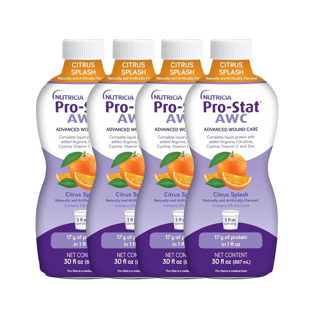 Pro-Stat Advanced Wound Care (AWC), koncentrēta šķidrā proteīna medicīniskā pārtika - Citrus Splash Punch Flavor, 30 Fl Oz pudele (4. gadījums)