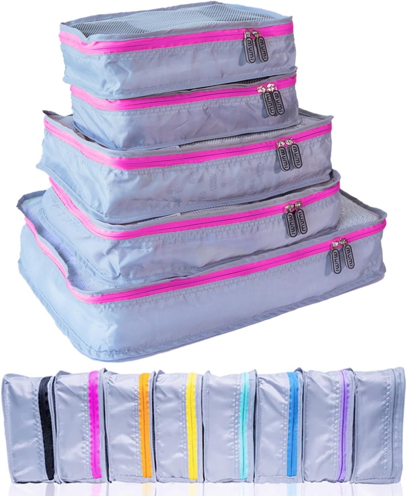 MUMI пакетиращи кубчета  по 5-Piece crust Packing Cubes for Travel, Luggage Organizers for Suitcases, Carry-On Bags, Backpacks, and Duffel Bags .