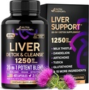 Liver Cleanse Detox & Repair - Cardo de leite      , Alcachofra , , Glutationa e NAC - Suplemento de saúde eficaz do fígado , 80% Silymarin - laboratório testado, Vegan - Made in USA 60 Cápsulas