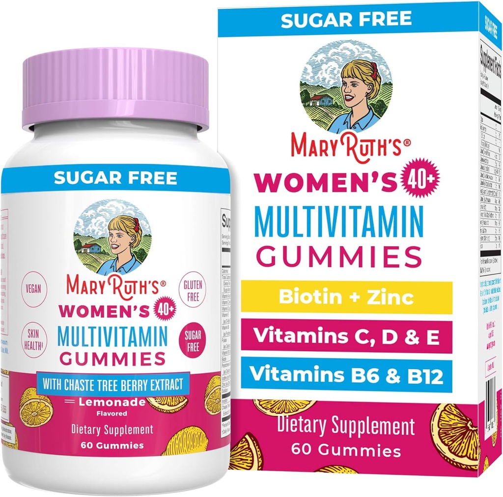 MaryRuth Organics, Sugar Free, Vegan Vitamin Gummy, Immun Support Täglich Multivitamin + Chasteberry, Haar, Haut und Nagel für Frauen, 60 Count, Pack von 1