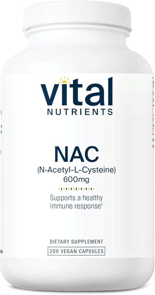 Nutrientes Vital NAC 600mg □ N-Acetil Cysteine □ Vegan NAC Supplement □ Antioxidante para Sino, Fígado, Imune, e Saúde Respiratória*