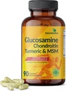 Futurebiotika Glukosamine Chondroitin Turmeric & MSM Advanced Joint Formula, støtter sunne ledd og mobilitet - Ikke-GMO, 90 kapsler