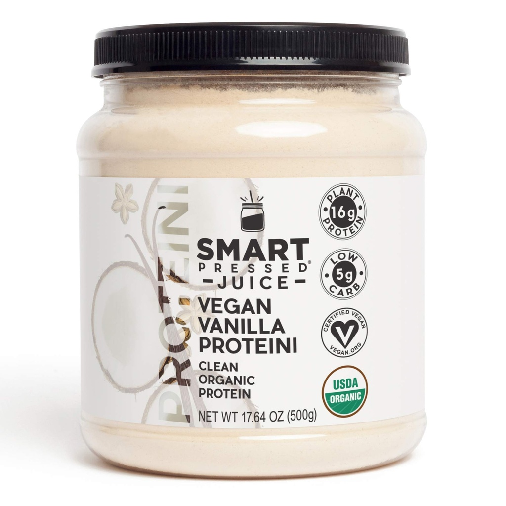 SMART Pressed Juice Vegan Vanilla Proteini | Premium Organic Plant-Based Protein Powder | Clean Lean Protein Shake | Best Detox Smoothie No Fillers | Keto Friendly | Made in the USA