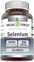 Fantastiska Formler Selenium Supplement | 100 Mcg Per Servering | 250 tabletter | Icke-GMO | Gluten Free | Made in USA