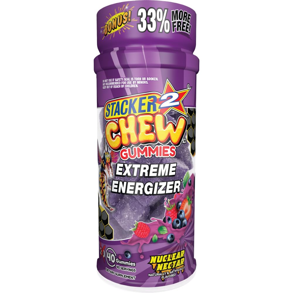 Stacker2 Chew: Extreme Energy - 40 Гъмии бутилка