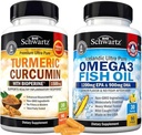 三重强度 Omega 3 鱼油软胶(1个月供应) + Turmeric Curcumin 与黑椒抽取 1 500 mg 复合物(1个月供应)